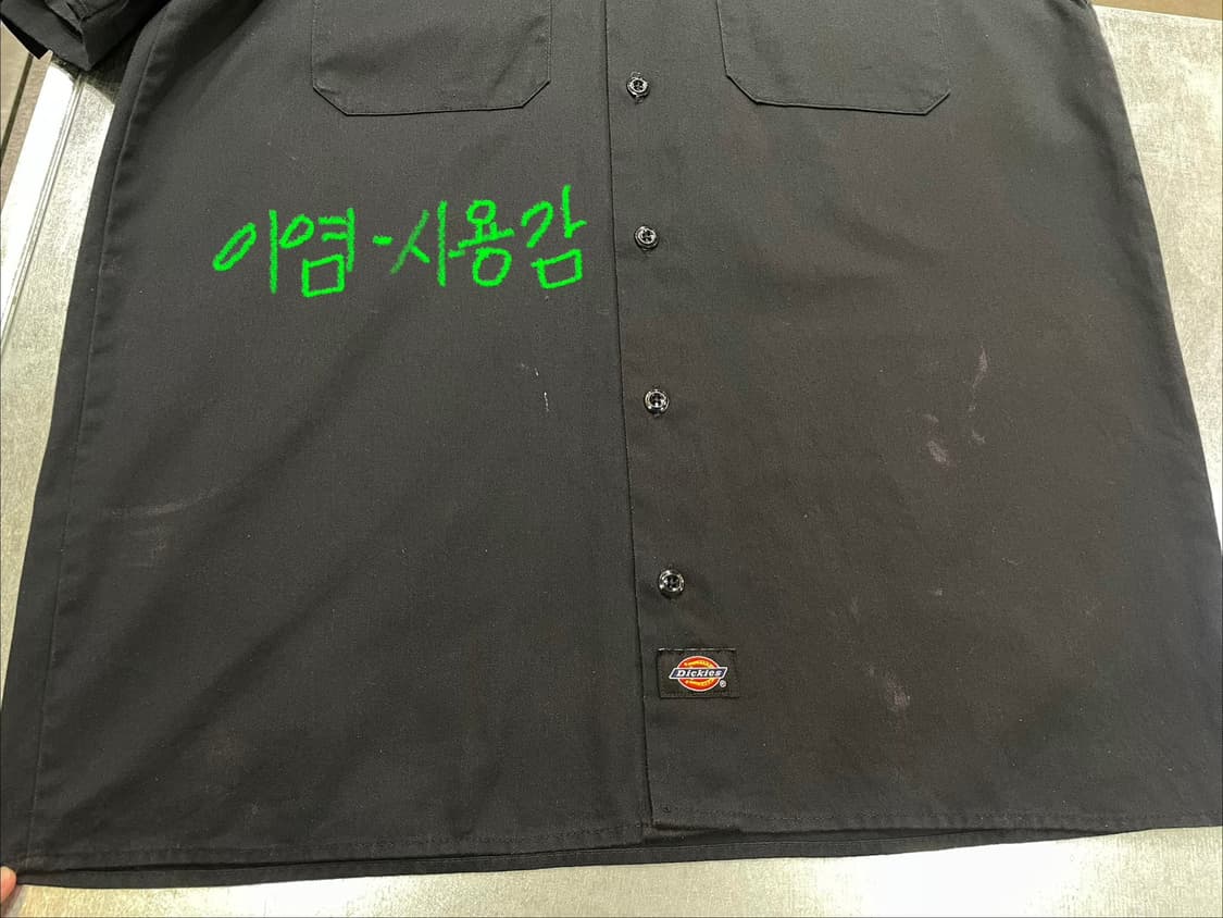 (M) Dickies 디키즈 자수 반팔 워크 셔츠 블랙 상품이미지9