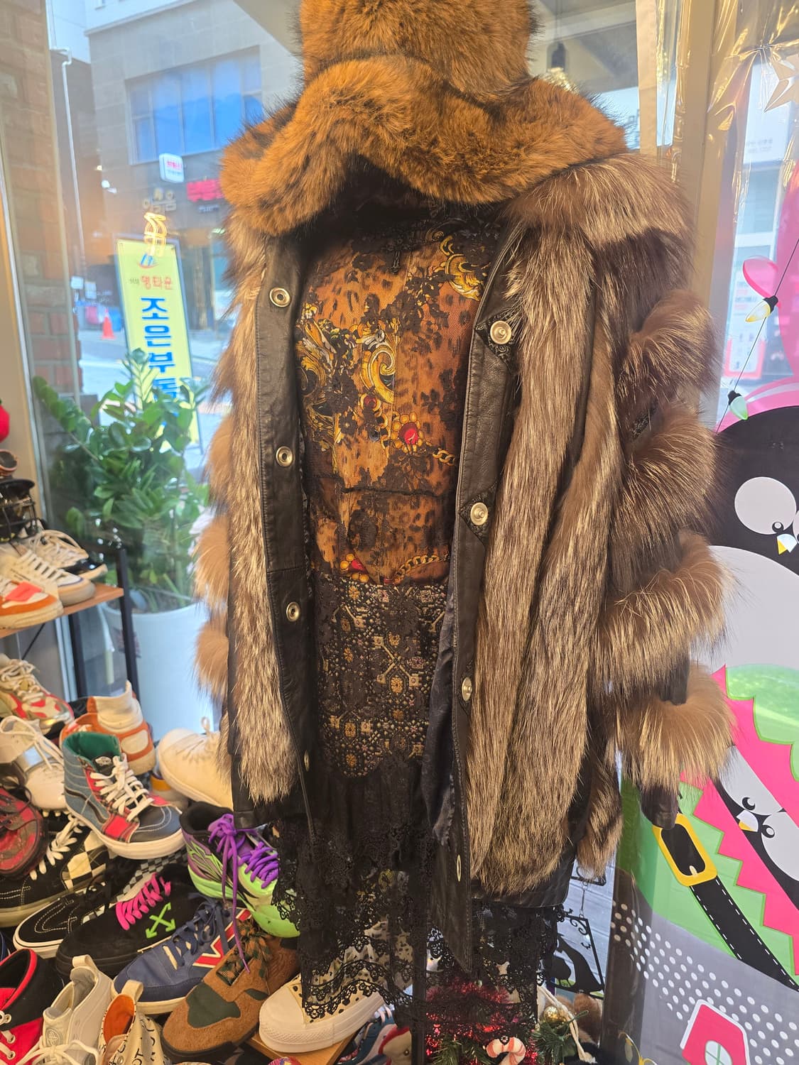 TP. DOTHILLEN 시카폭스 퍼 후드 가죽코트 상품이미지10