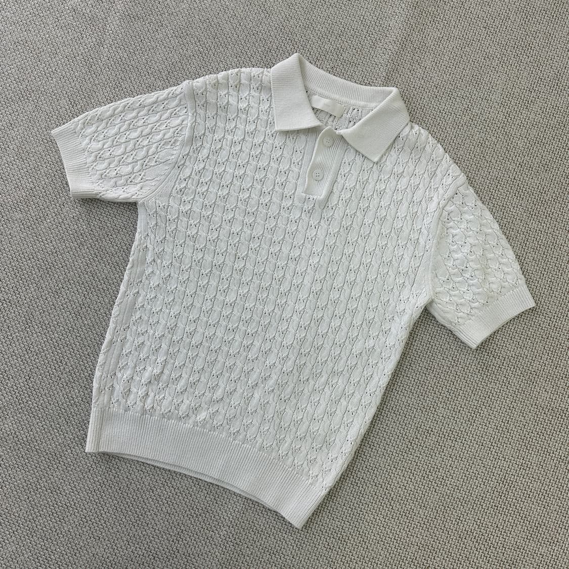 L 미나브 케이블 펀칭 카라 니트 0416D 상품이미지1