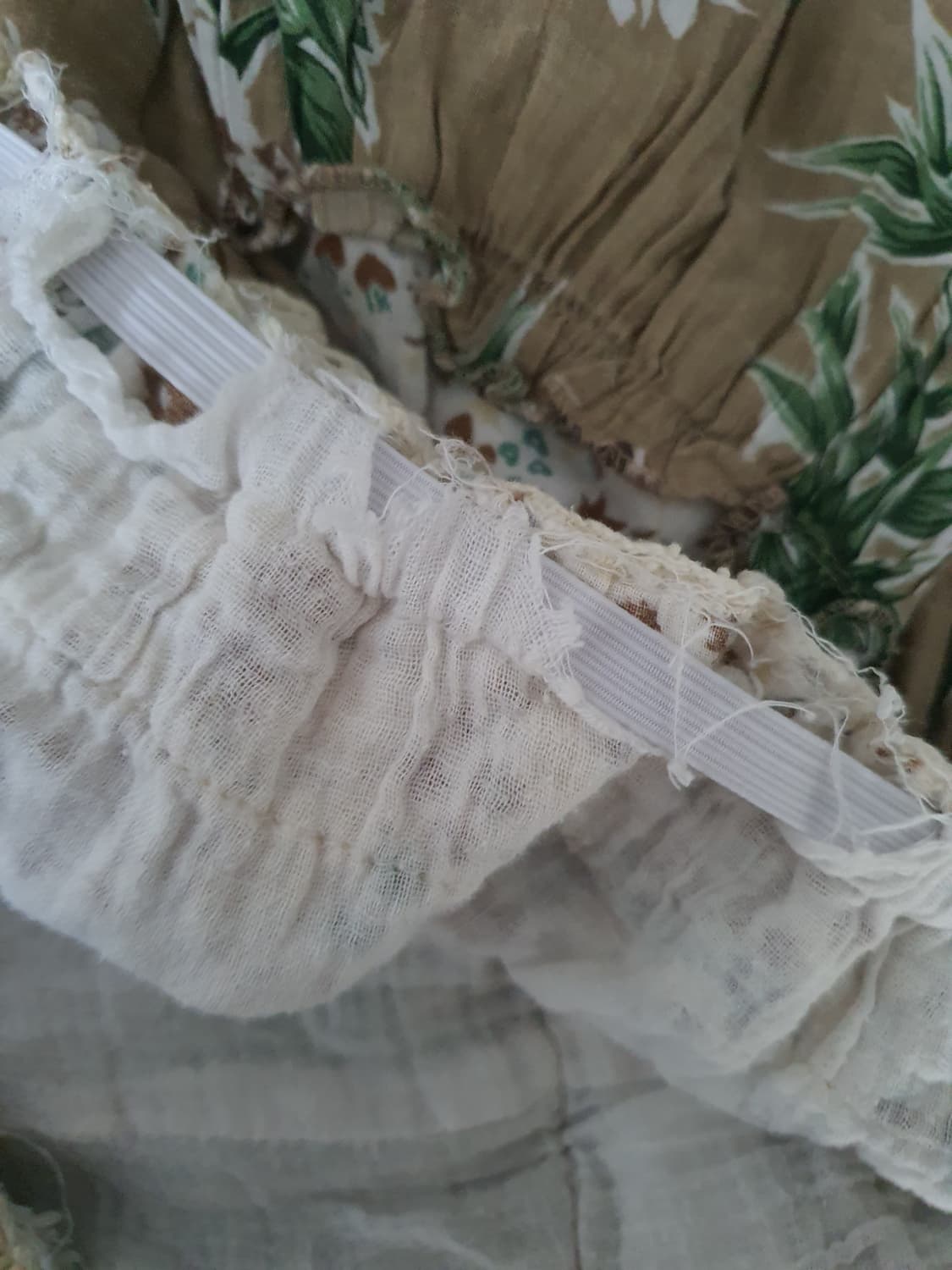 [모리걸-리폼완료] 패치워크 롱스커트 플라워 패턴 캉캉 튜브탑 원피스 상품이미지6