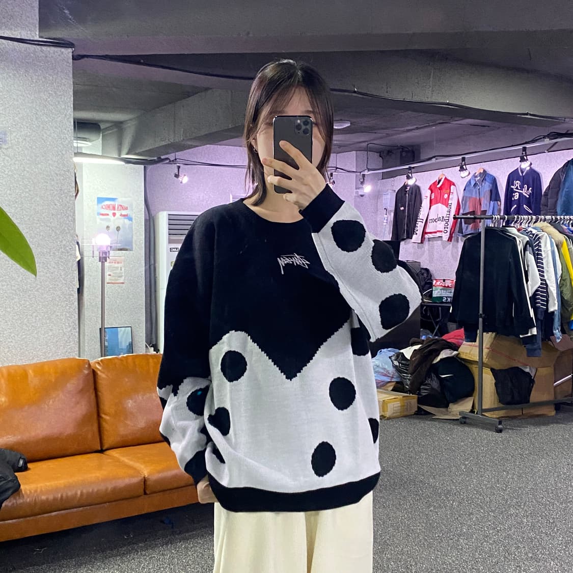 스투시 미들로고 더블다이스 니트 B3334 상품이미지1