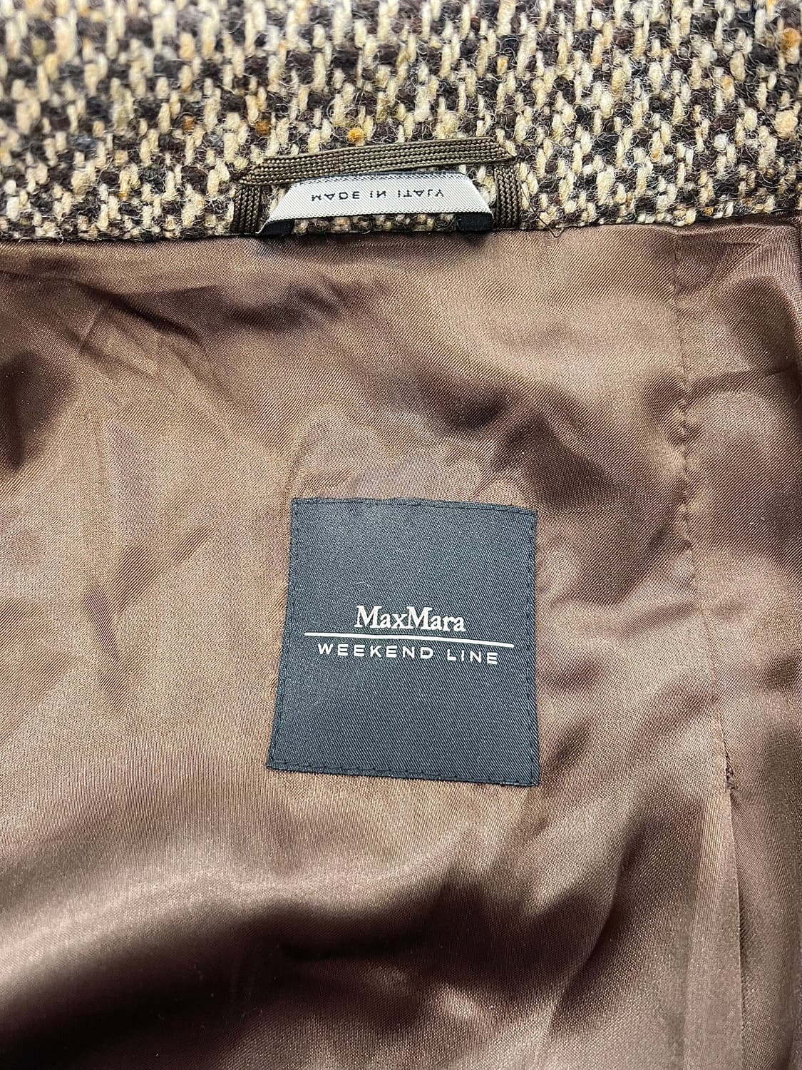 막스 마라 하운드 투스 체크 울 헤링본 롱 코트 상품이미지7