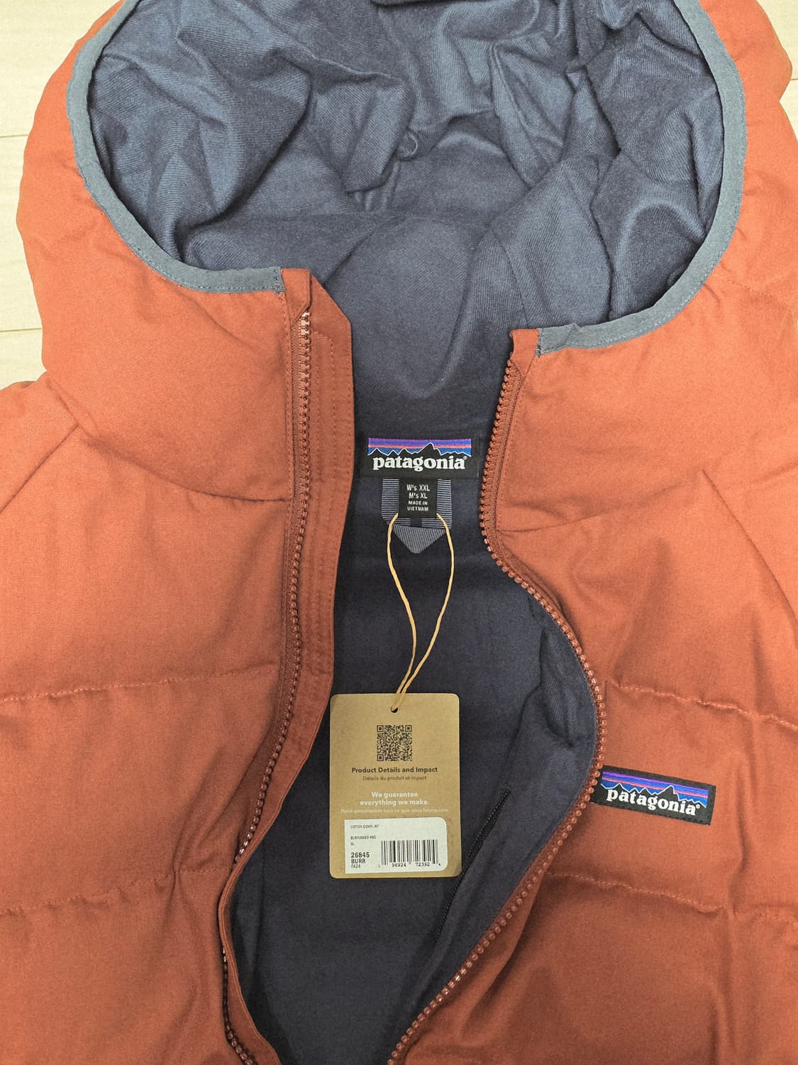 파타고니아 코튼 다운 자켓 26845-BURR 새제품 상품이미지2