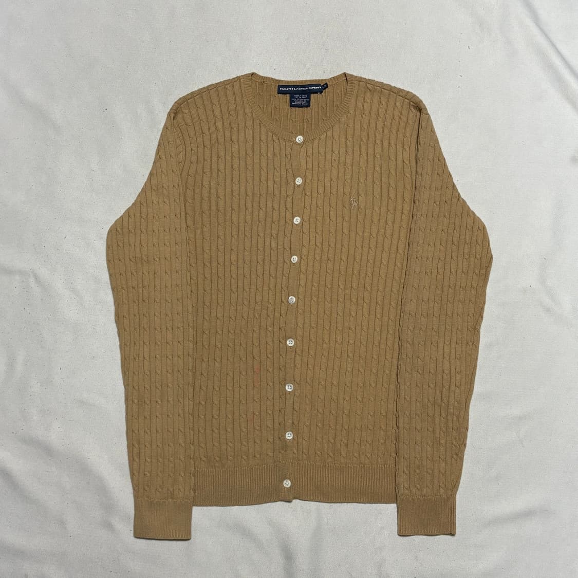 L 폴로랄프로렌 여성용 케이블 라운드넥 가디건  상품이미지2