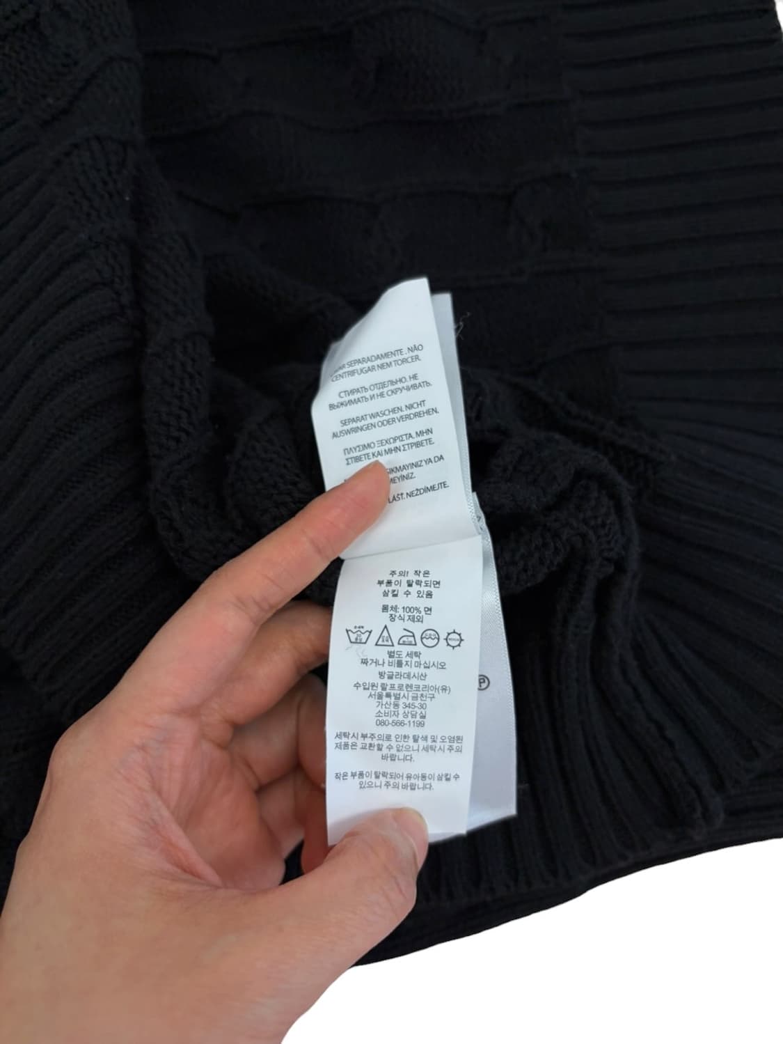 폴로 꽈배기 니트 블랙 (L) 상품이미지7
