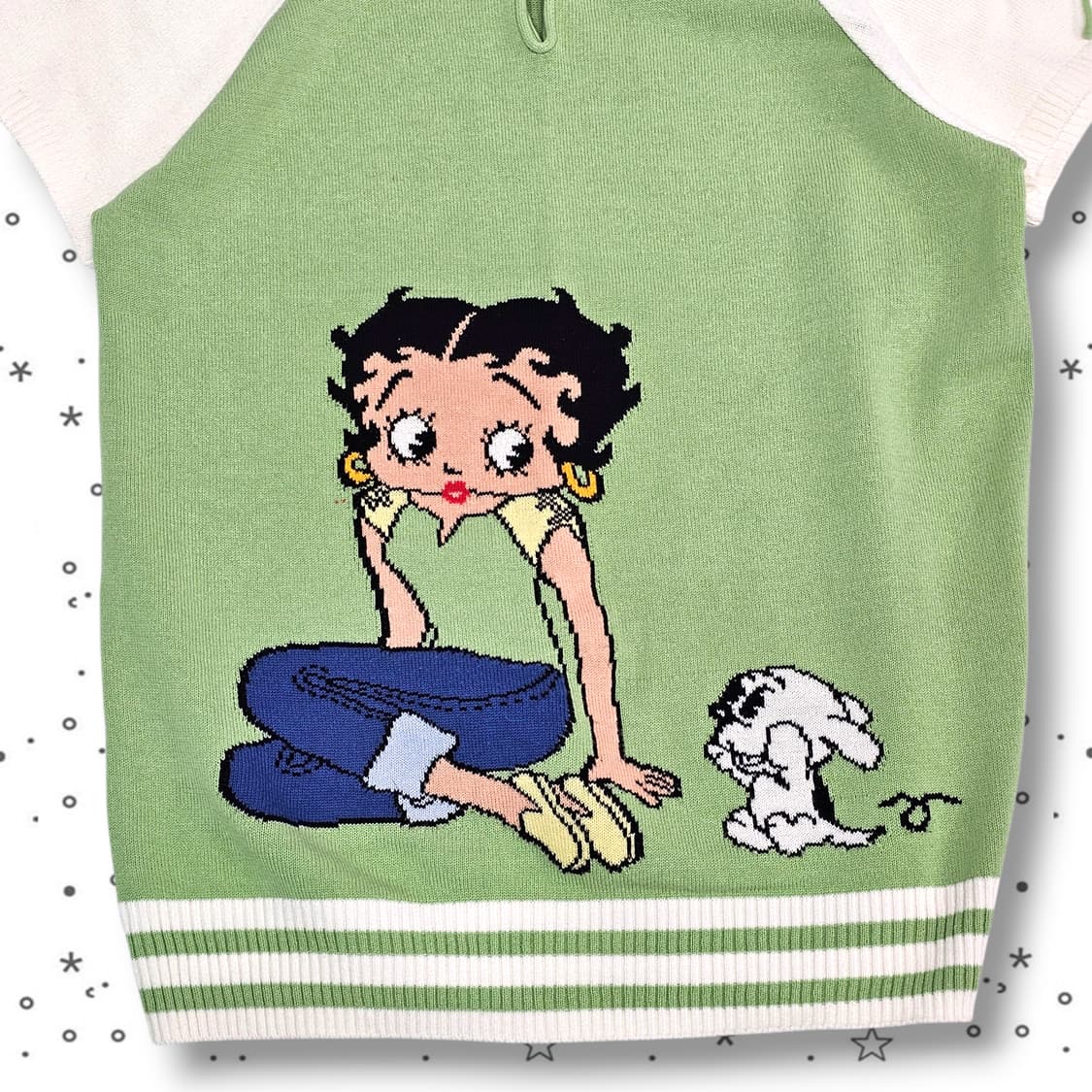 90 BETTY BOOP 베티붑 배색 니트 탑 상품이미지3