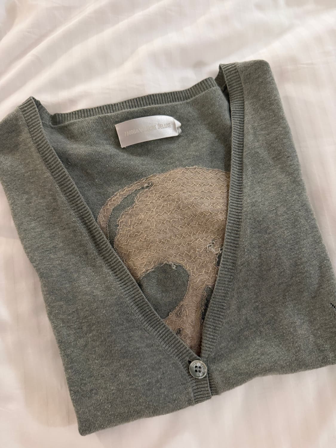 자딕앤볼테르 스컬 프린트 니트 반팔 가디건 상품이미지1