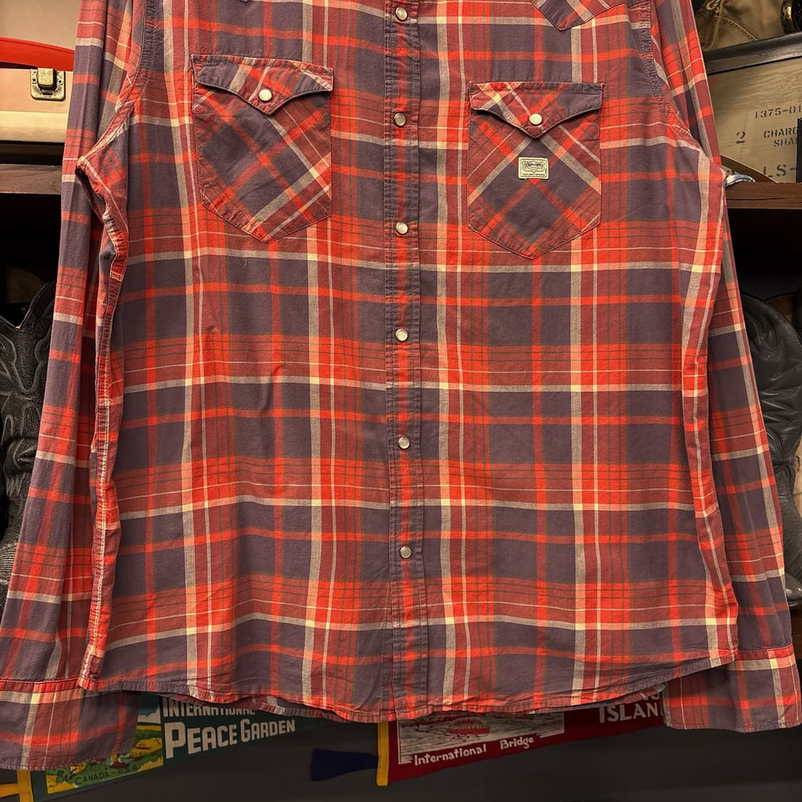 데님 앤 서플라이 랄프로렌 플래드 타탄체크 웨스턴 코튼셔츠 N1034 상품이미지4