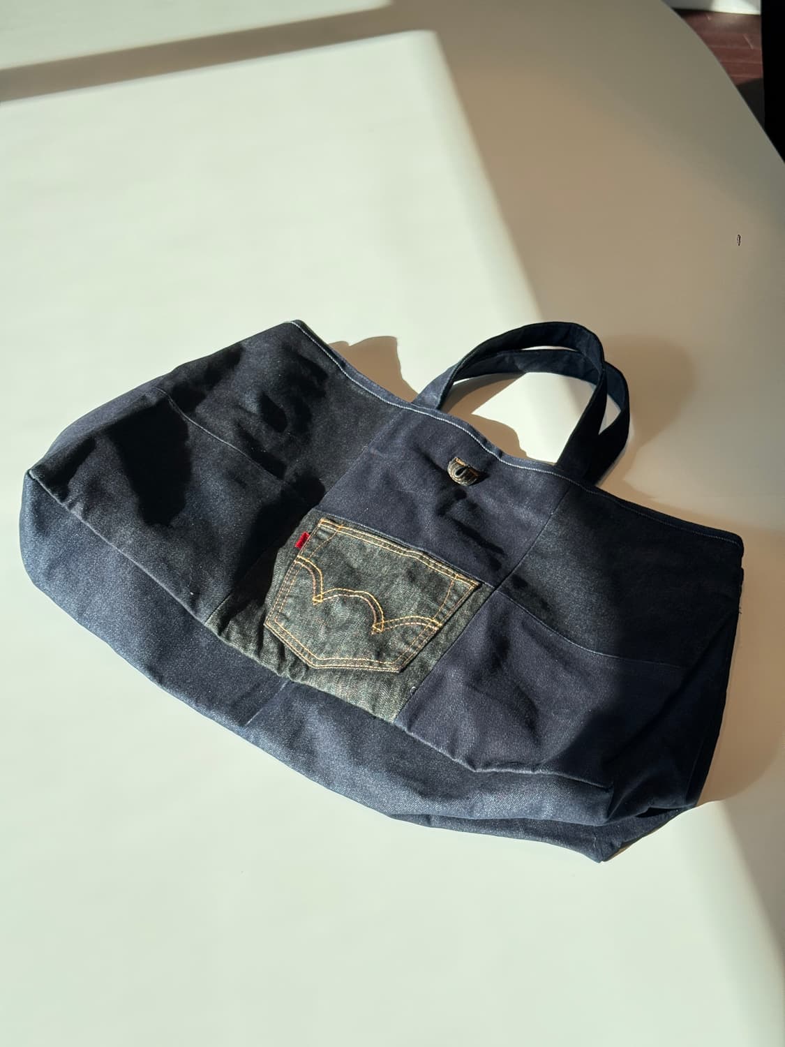 데님 패치워크 에코백 토트백 상품이미지2