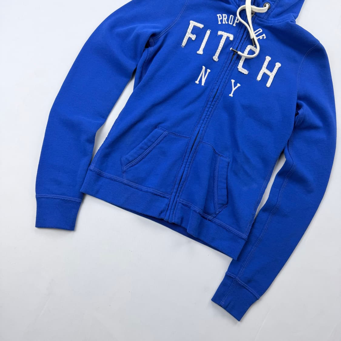 아베크롬비 슬림핏 자수로고 블루 후드집업 상품이미지3