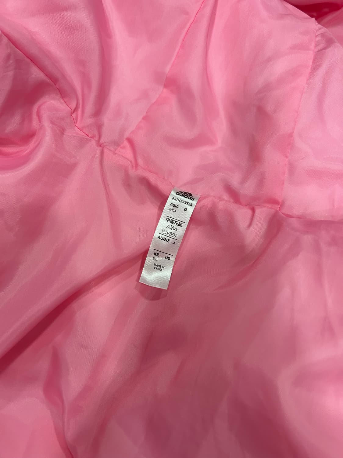 아디다스 공주 딸기 연핑크 세미 롱패딩 상품이미지5