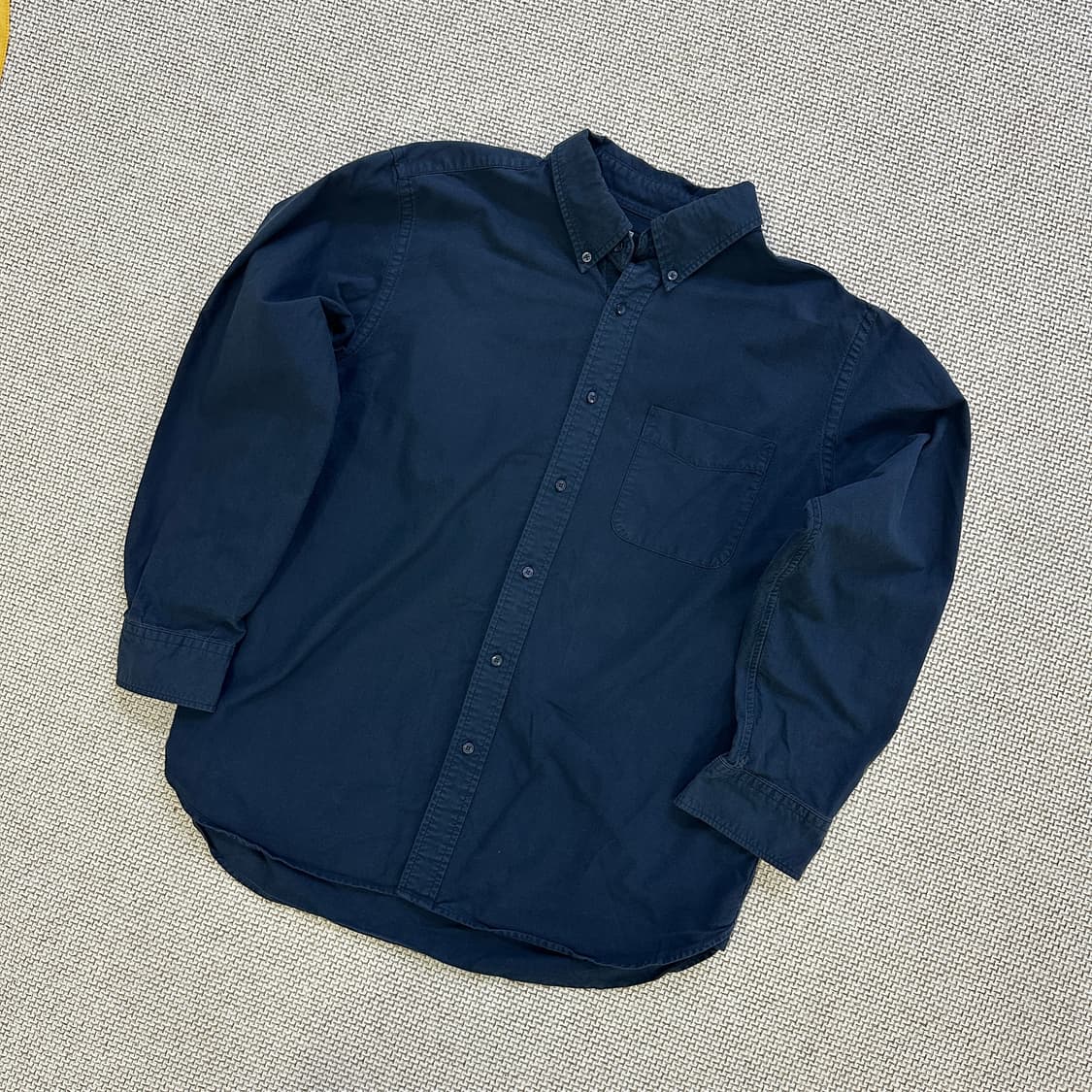 XL 유니클로 네이비 코튼 긴팔 셔츠 0429D 상품이미지1