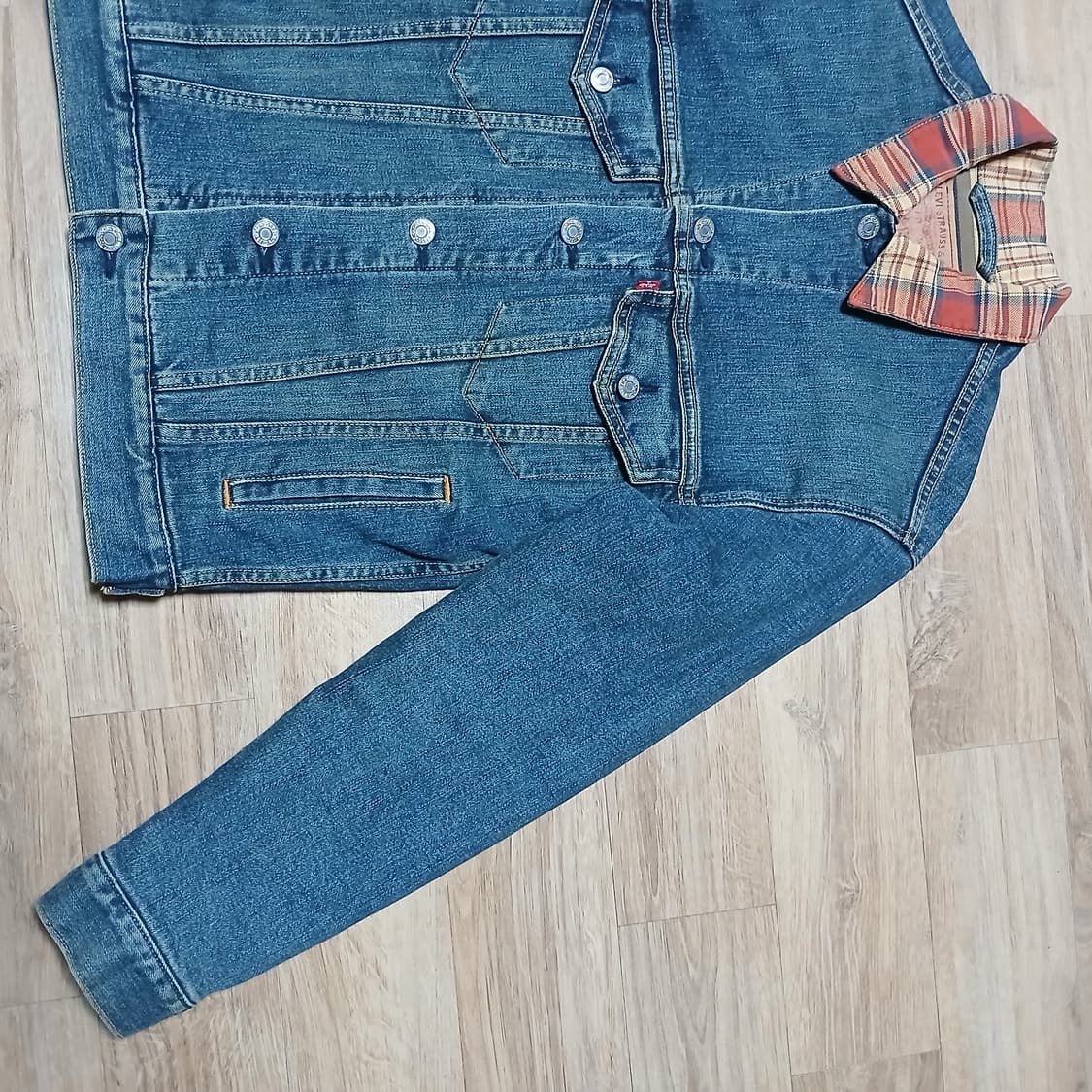 levis 리바이스 데님 체크 카라 청자켓 빈티지 상품이미지3
