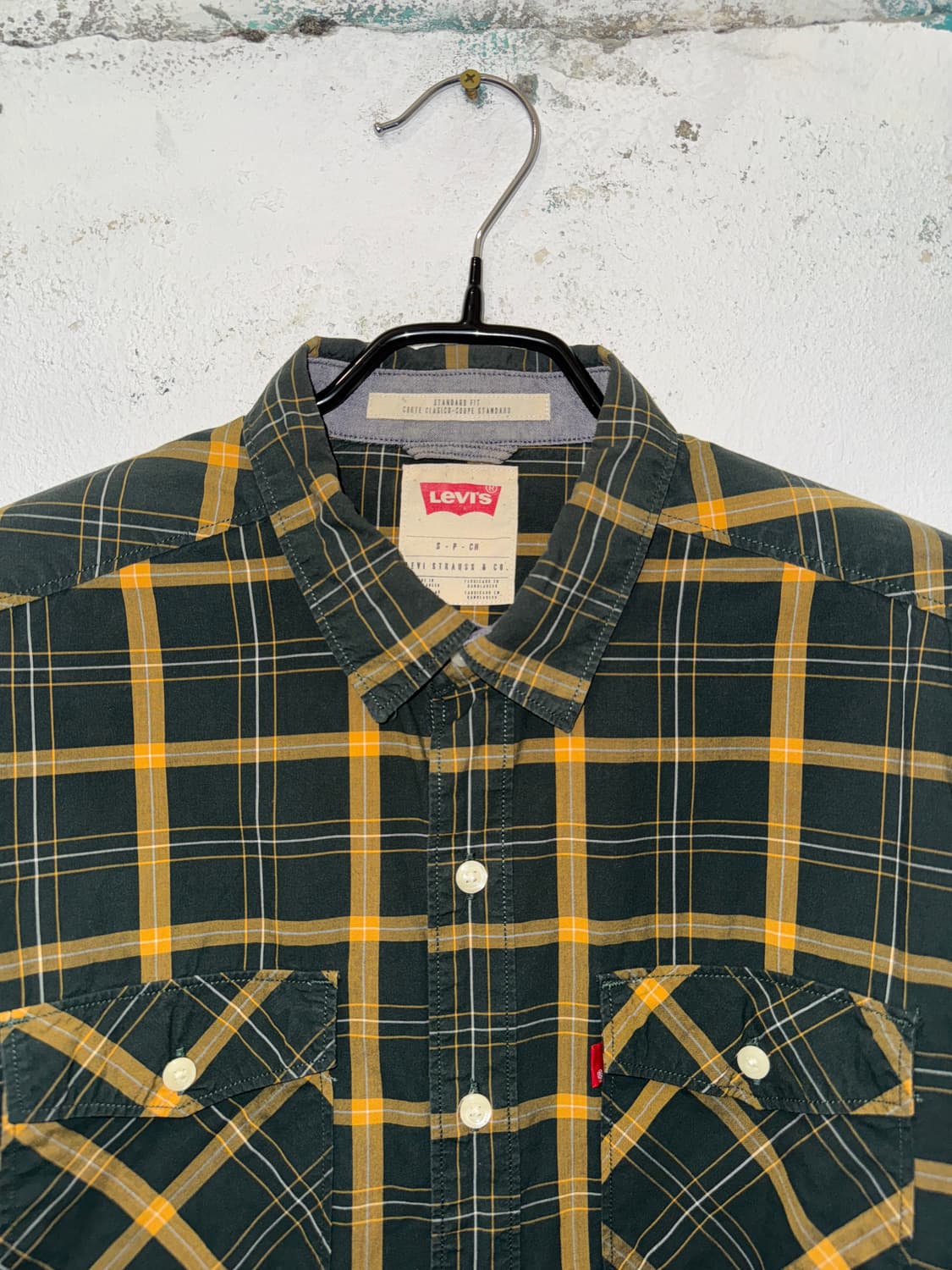 LEVIS 리바이스 카키 체크 셔츠(S) 상품이미지3