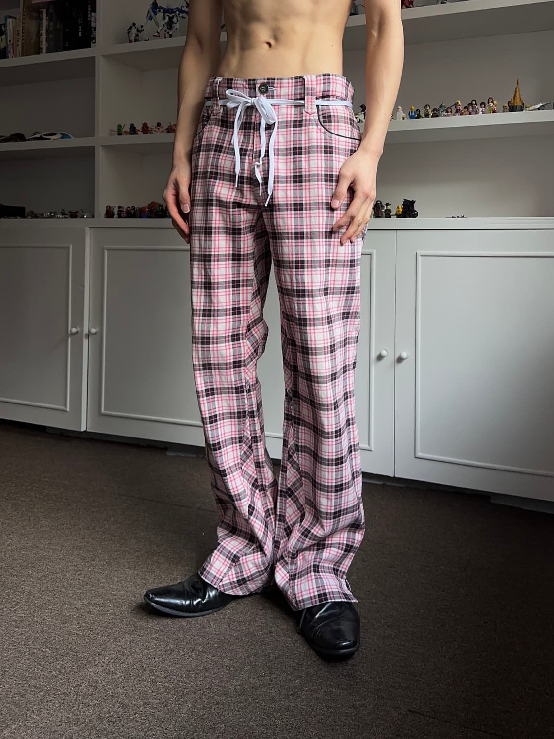 Oakley 체크 플레어 팬츠 상품이미지2