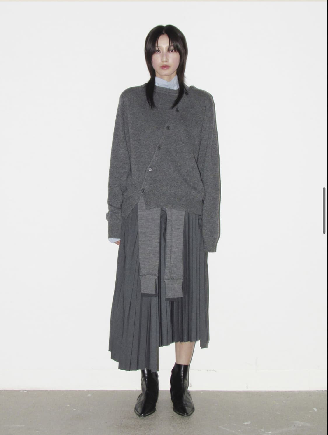 EE 2 WAY CARDIGAN GREY 상품이미지2