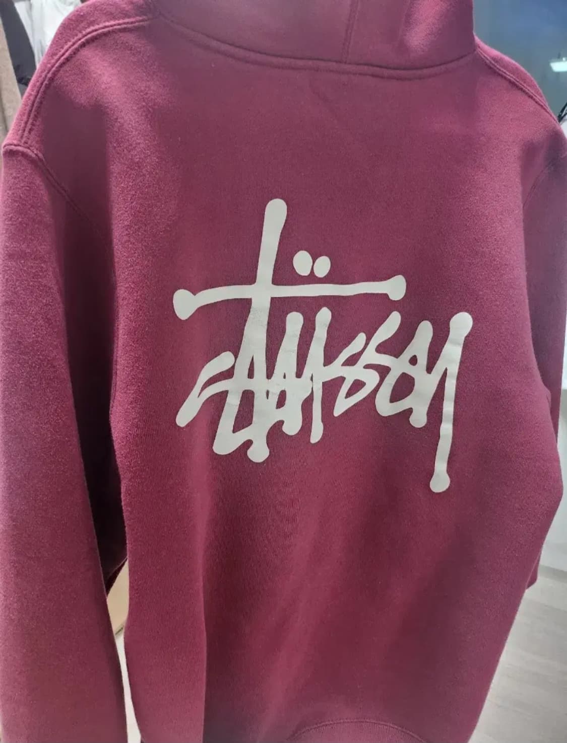 스투시 버건디 기모 후드티s 상품이미지2