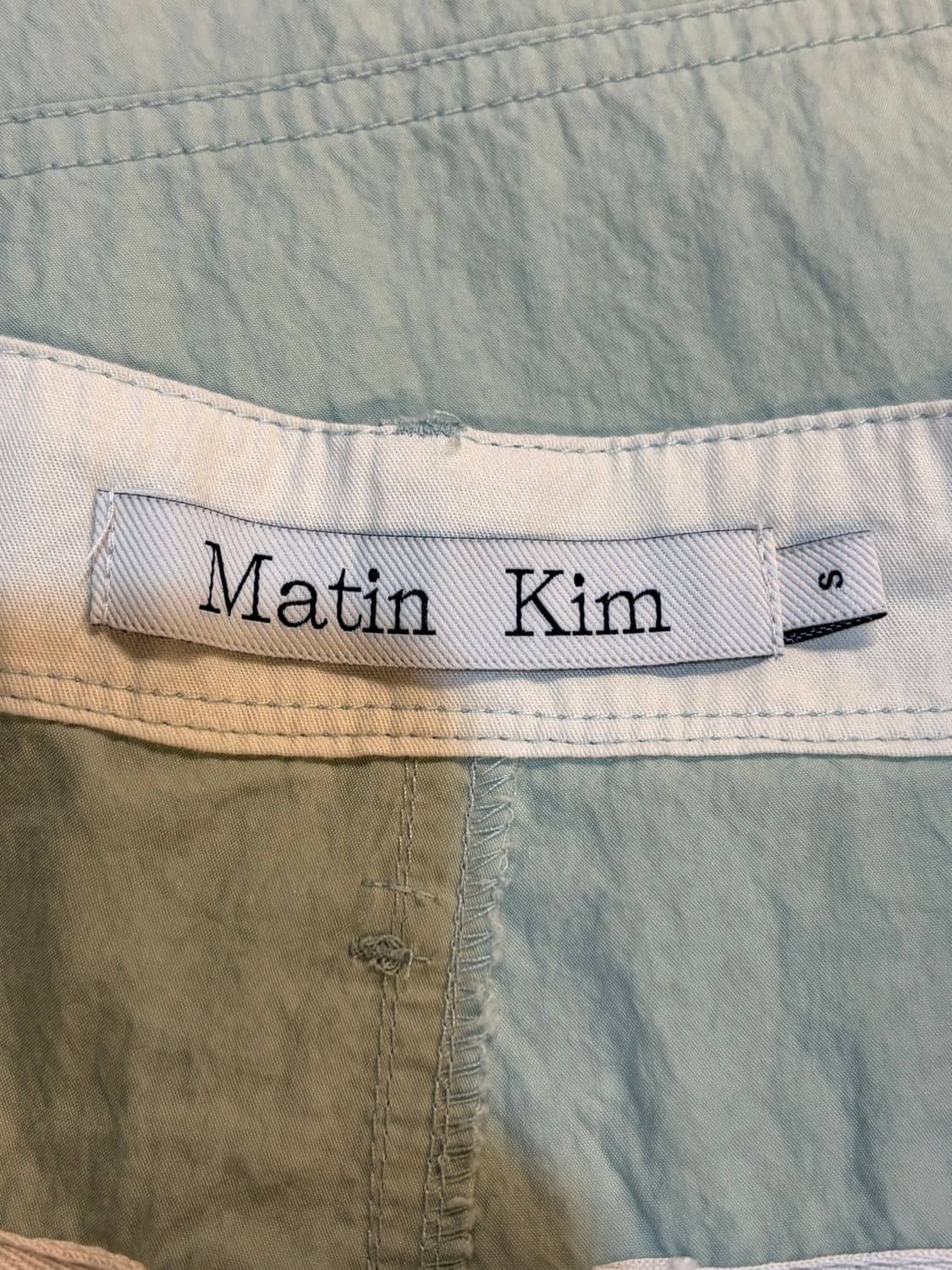 [S] 마틴킴 Matin Kim 와이드 팬츠 세이지 그린 8.5 상품이미지6