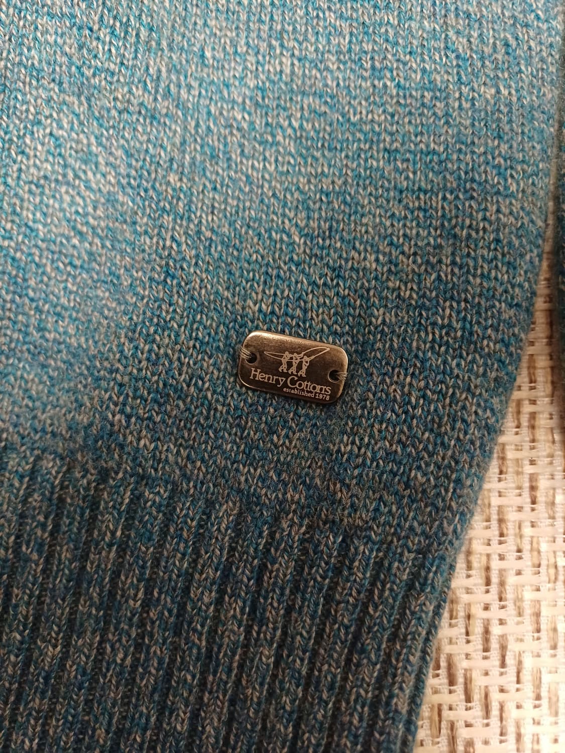 [Cashmere 5%] 헨리코튼 하프집업 블루 멜란지 니트 (100) 상품이미지3