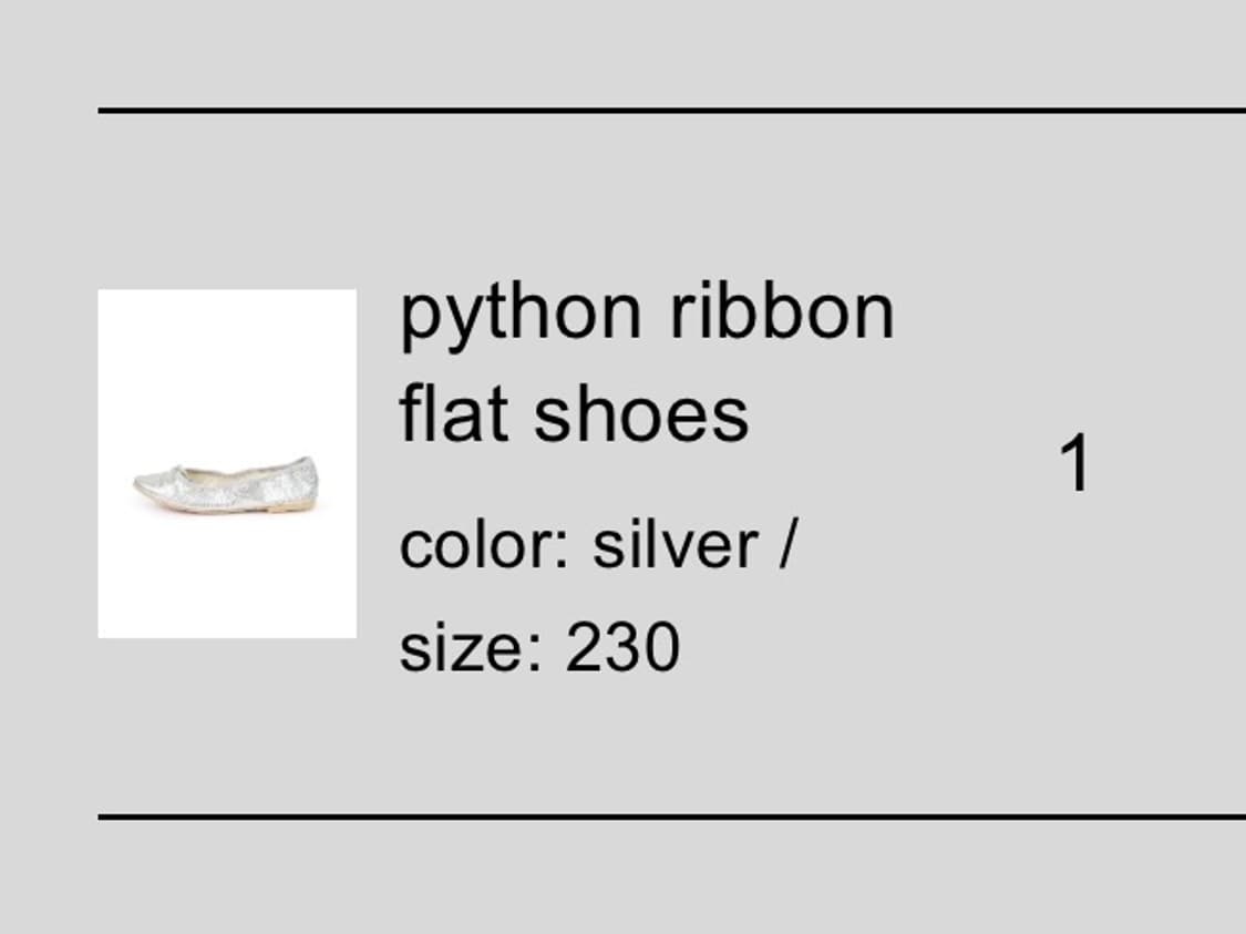 샵페어리 python ribbon flat shoes 상품이미지2