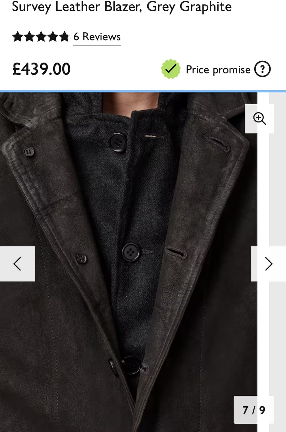 105) 올세인츠 스웨이드 블레이져  상품이미지2