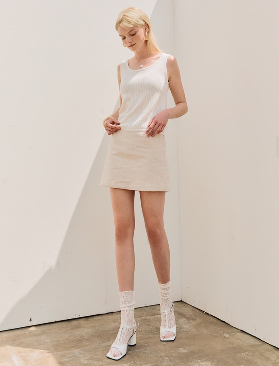 주드맥콜 린넨 자켓 스커트 셋업 투피스 세트 상품이미지2