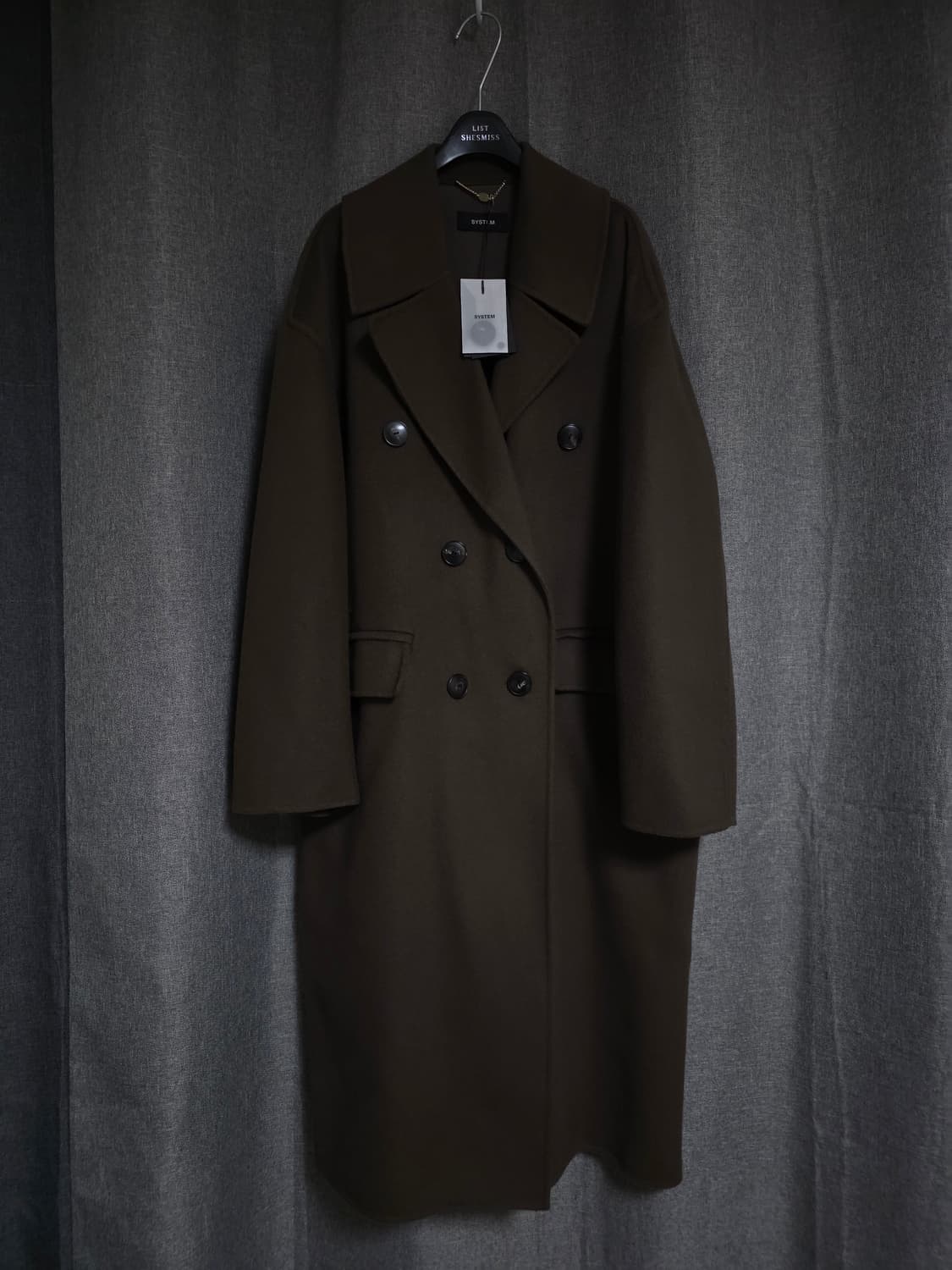 새상품)시스템 오버사이즈 더블 롱코트 상품이미지1