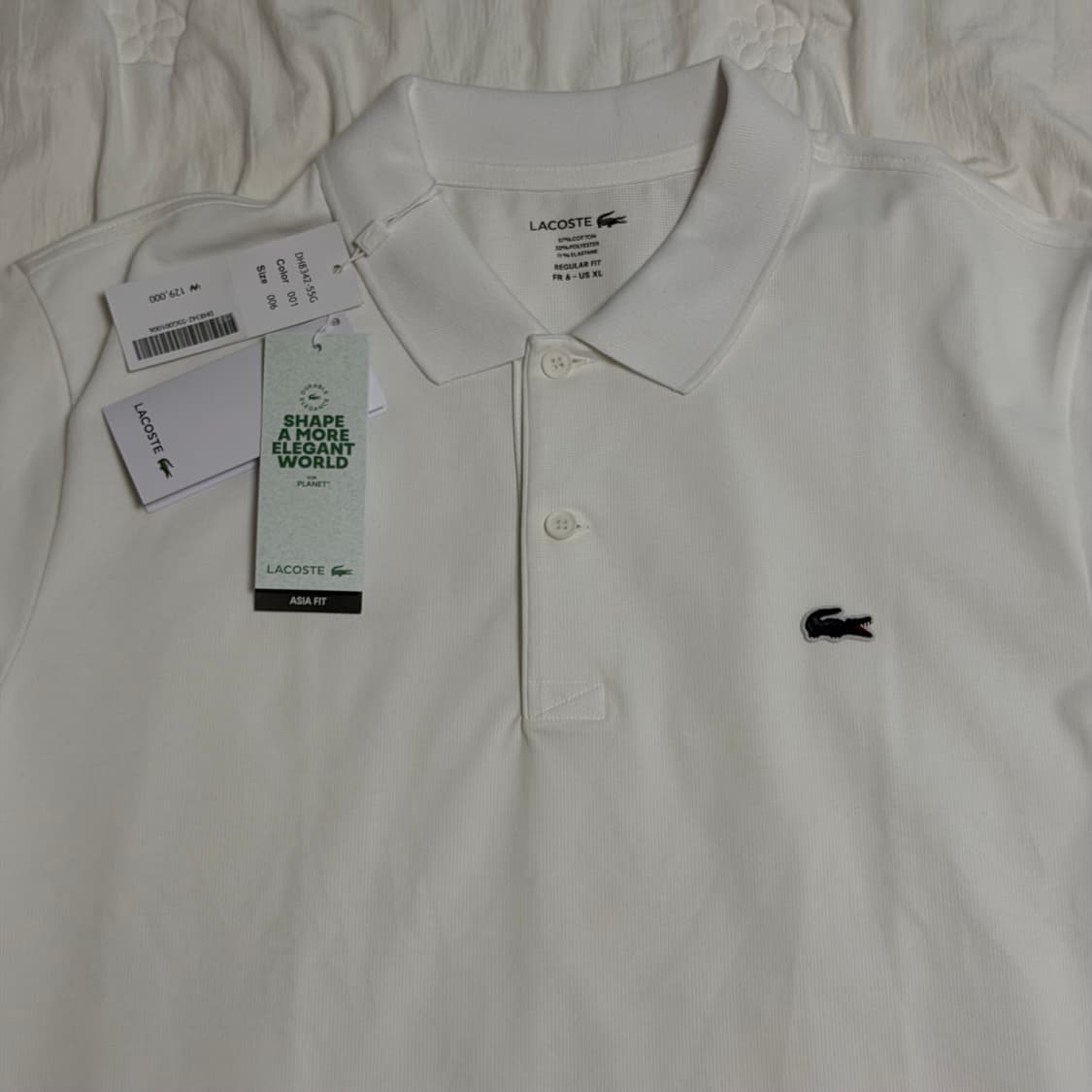 (XL) 라코스테 클래식핏 PK 반팔티 화이트 상품이미지3
