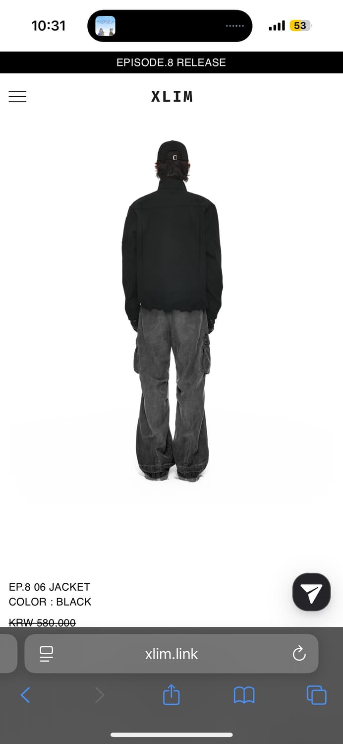 XLIM EP.8 06 JACKET BLACK 상품이미지6