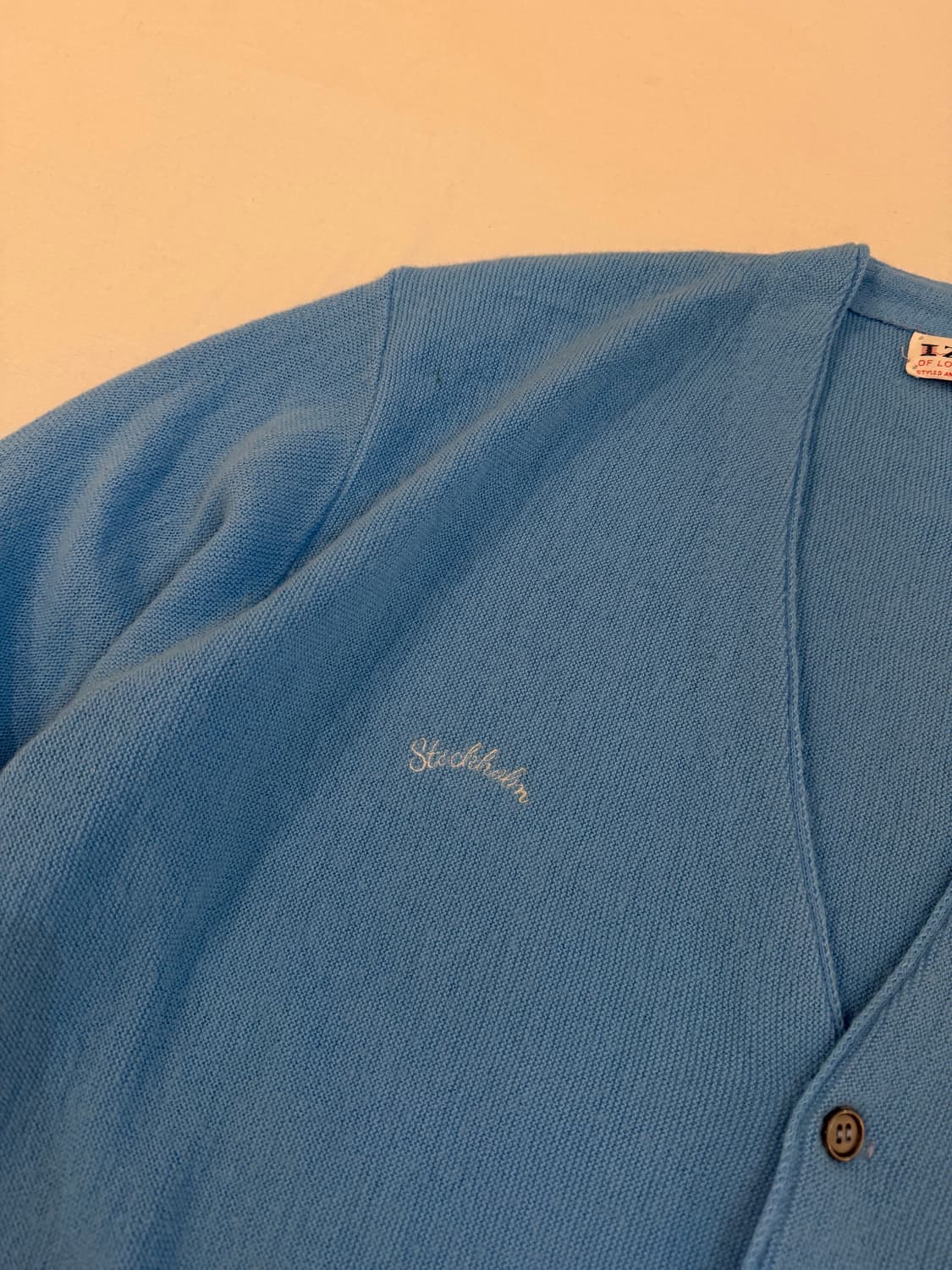 60s IZOD 라코스테 아카이브 스카이블루 아크릴 가디건 상품이미지3