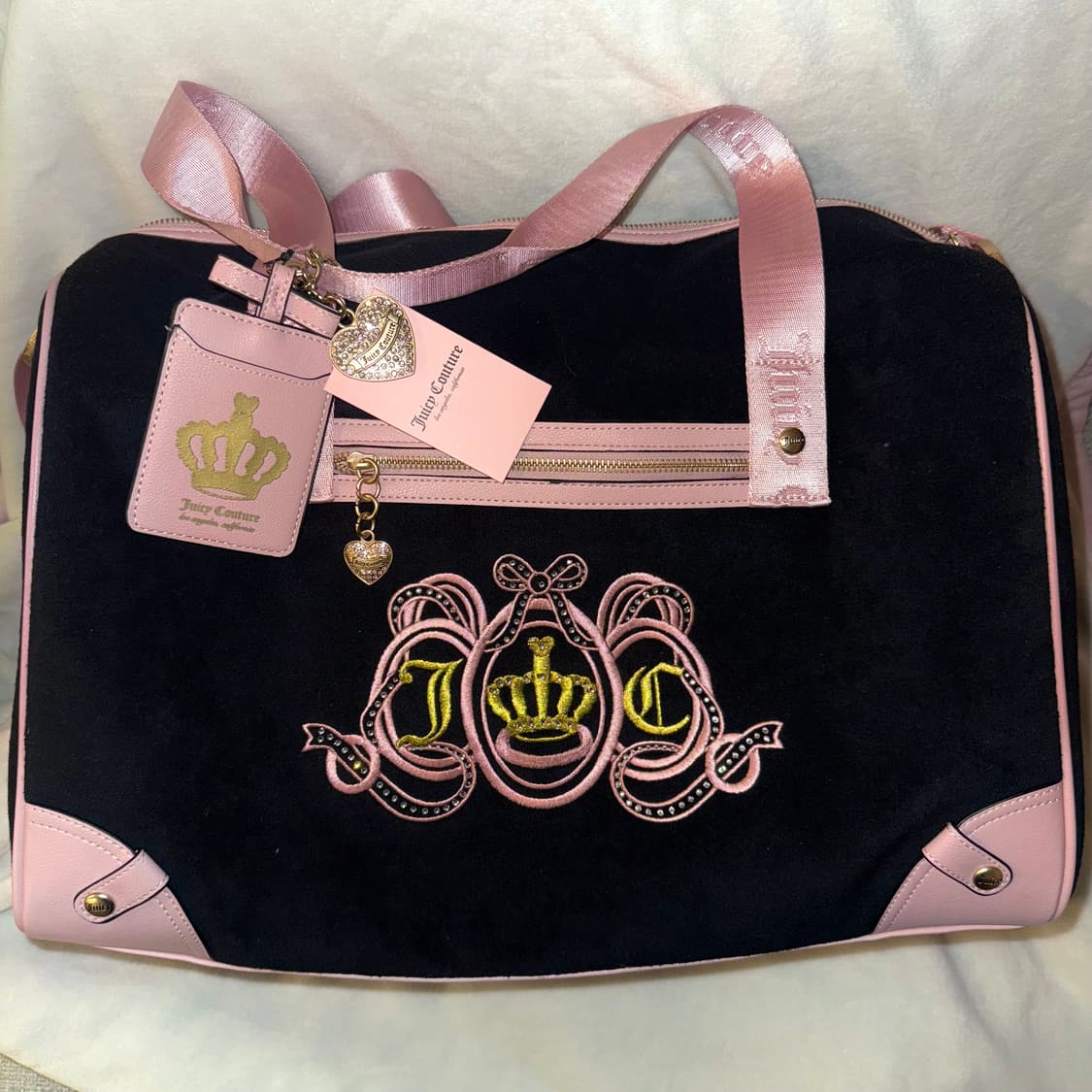 쥬시꾸뛰르 데이드리머 러버서클럽 위켄더 더플백 가방 핑크 블랙 상품이미지1