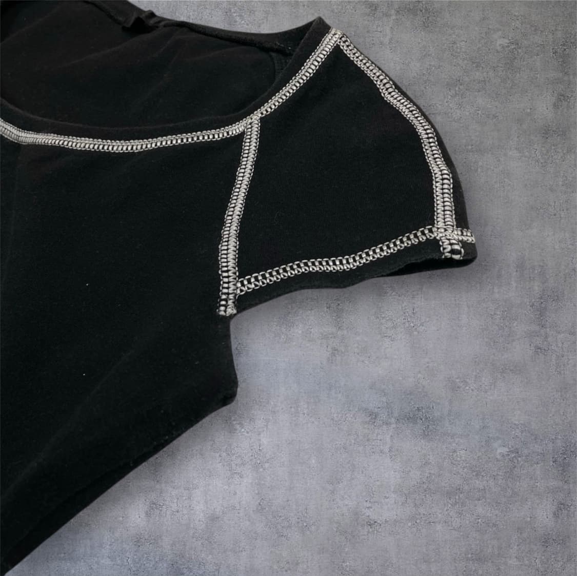 Fragile 블랙 y2k 크라운 비즈 장식 반팔 티셔츠 38 상품이미지5