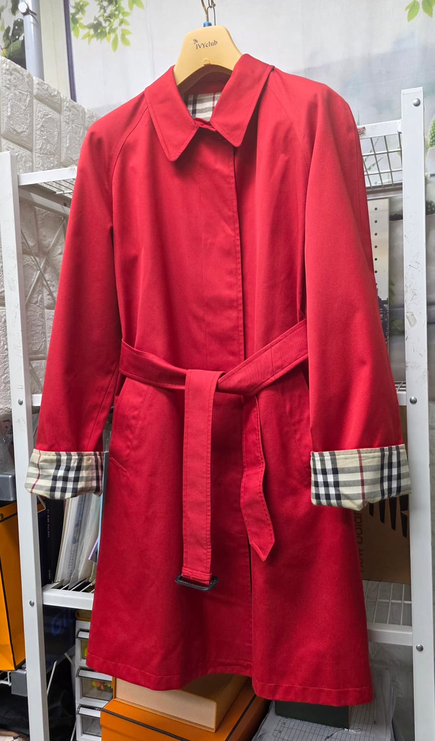 매장정품/ 버버리 트렌치코트 55 ~슬림66 노바체크 레드코트 AD53 상품이미지2