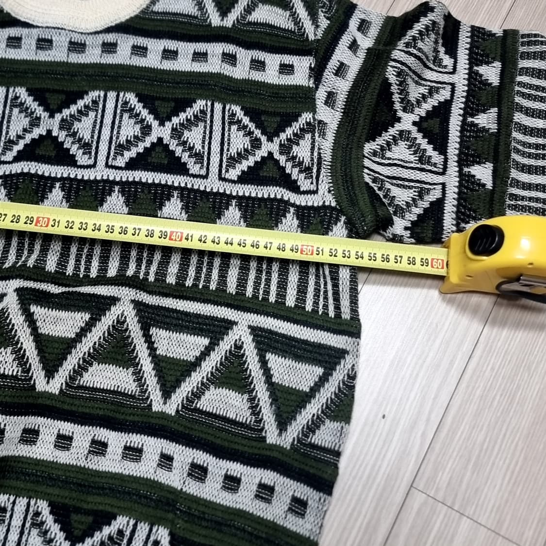 WIX CLUB 빈티지 패턴 니트 그린/아이보리(100,105) 상품이미지6