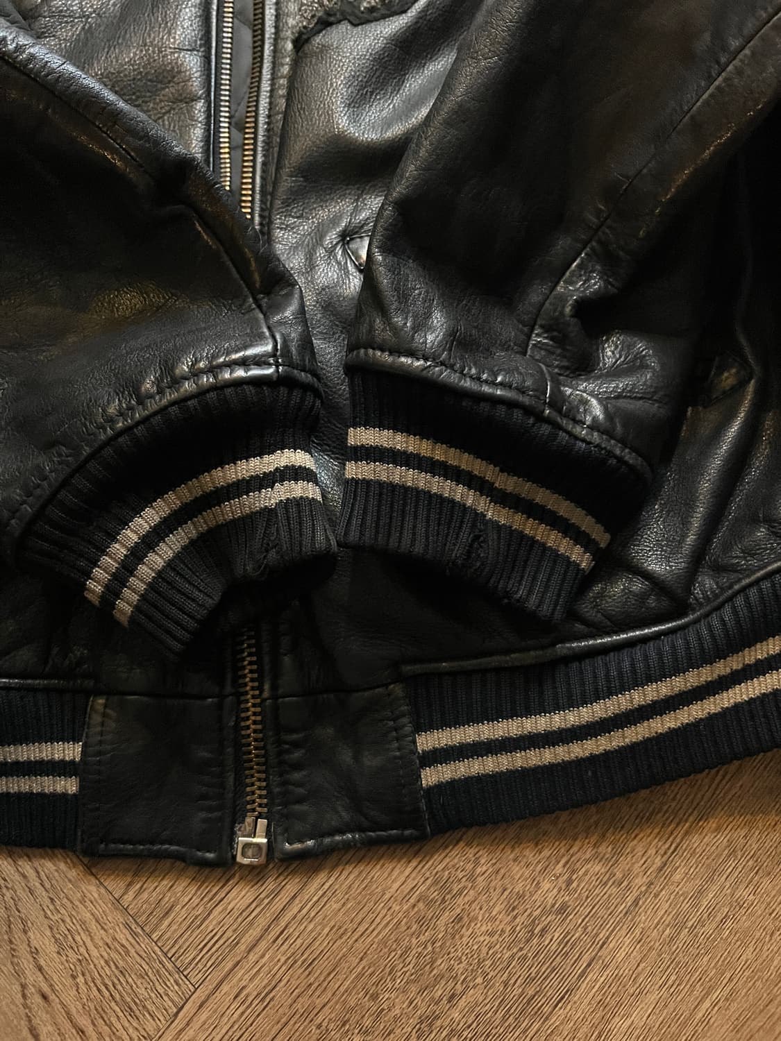 [S]AVIREX 아비렉스 TRACK FIELD 레더 바시티 자켓 상품이미지8