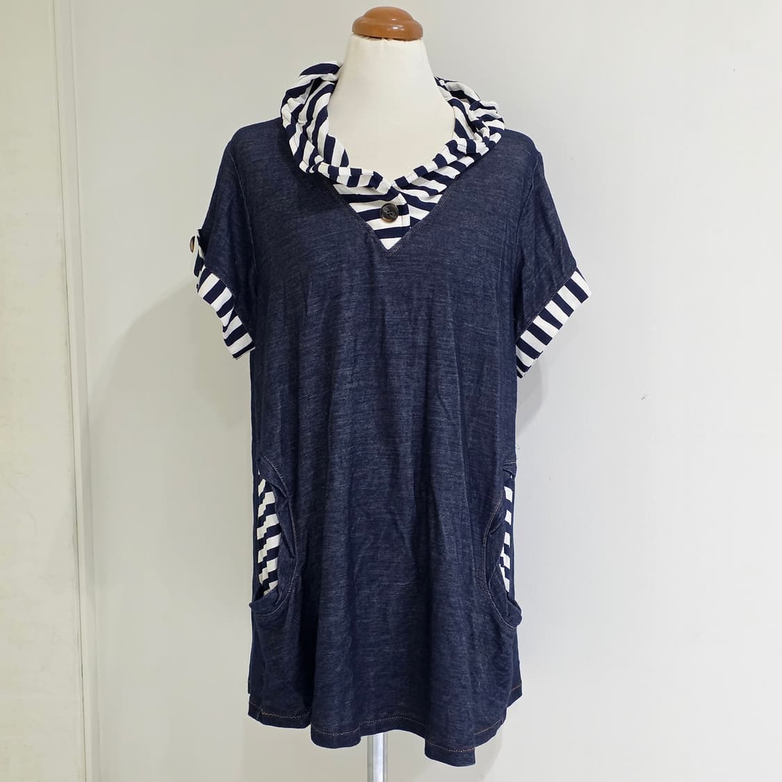 모리걸 너드 데님무드 포켓 셔츠블라우스 상품이미지2