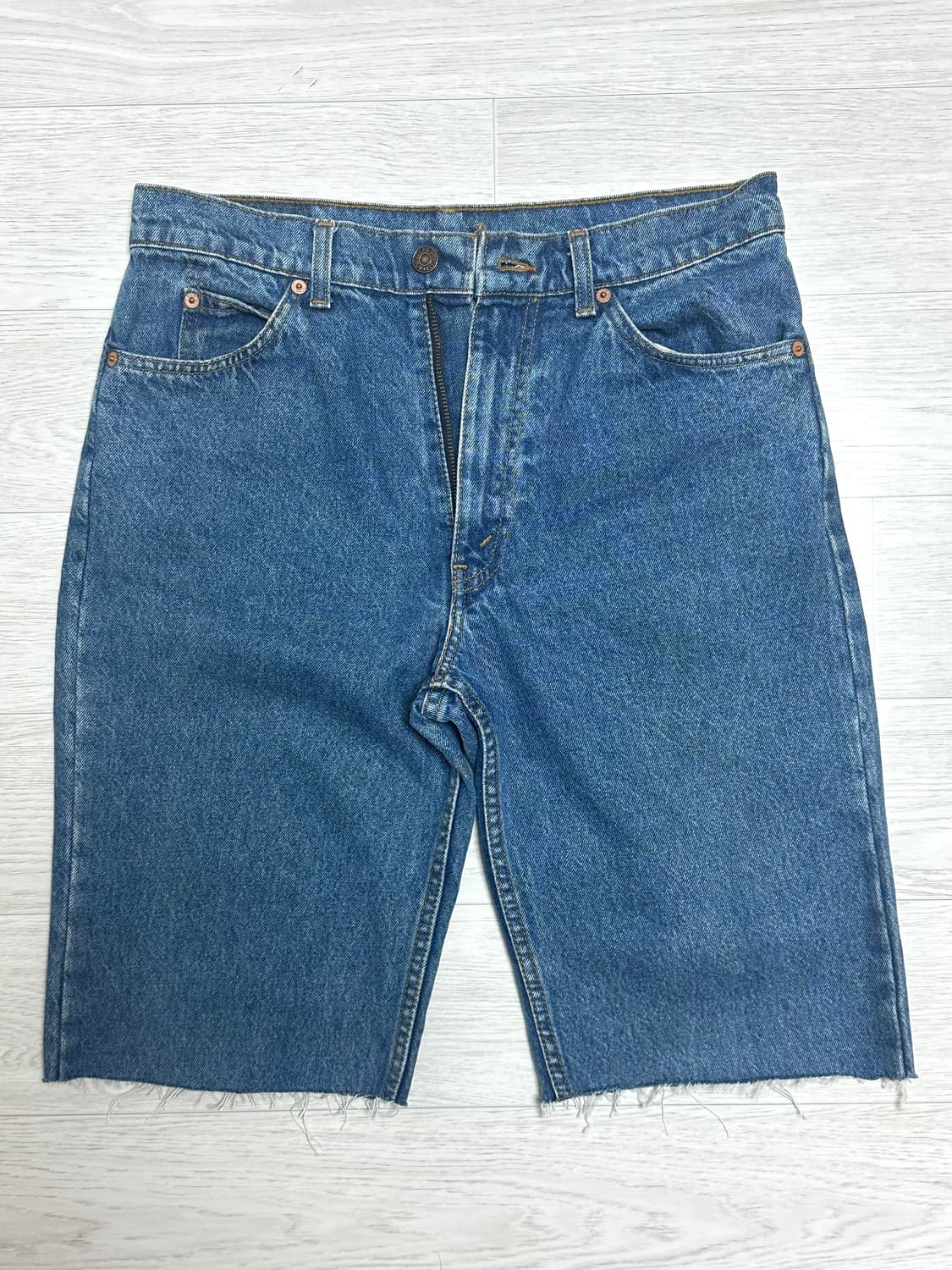 90s 리바이스 210-03 오렌지텝 데님 반바지 쇼츠 상품이미지1