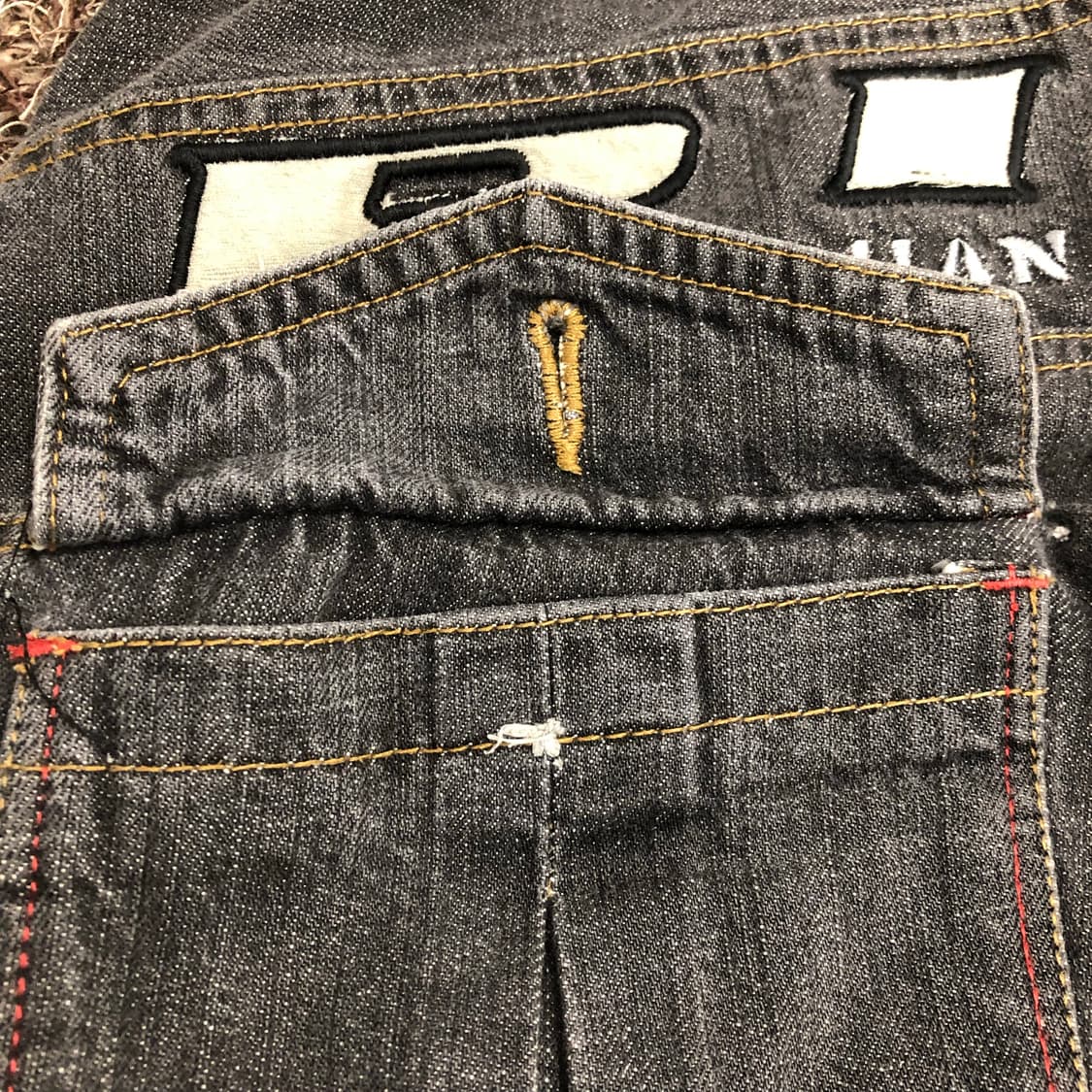 PIKO 블랙 워싱 데님 카고 팬츠 상품이미지7