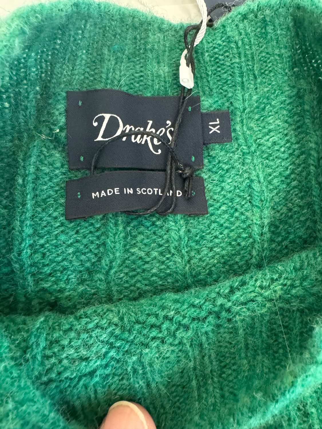 드레익스 브러쉬드 셔틀랜드 캐이블 니트 그린 XL(새상품) 상품이미지7