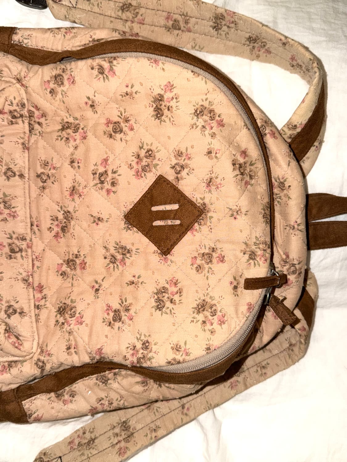 그런지페어리 모리걸 초코 브라운 플라워 밀크티 백팩 하구미 상품이미지3