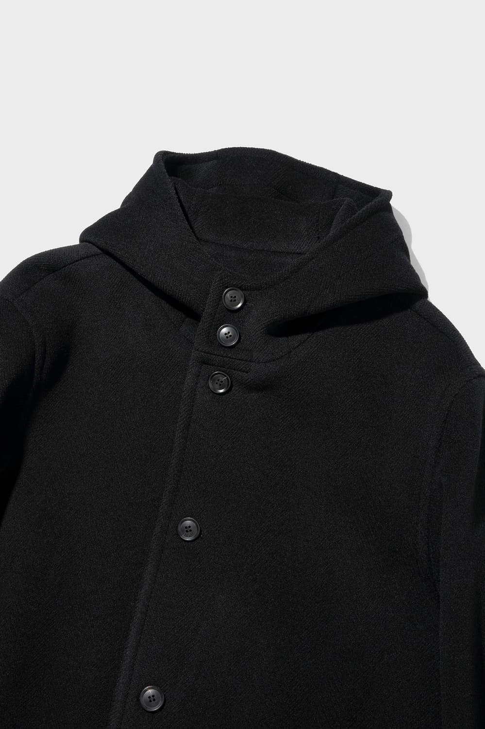 SHIRTER Pile Wool Hooded Coat "Black" 셔터 상품이미지5
