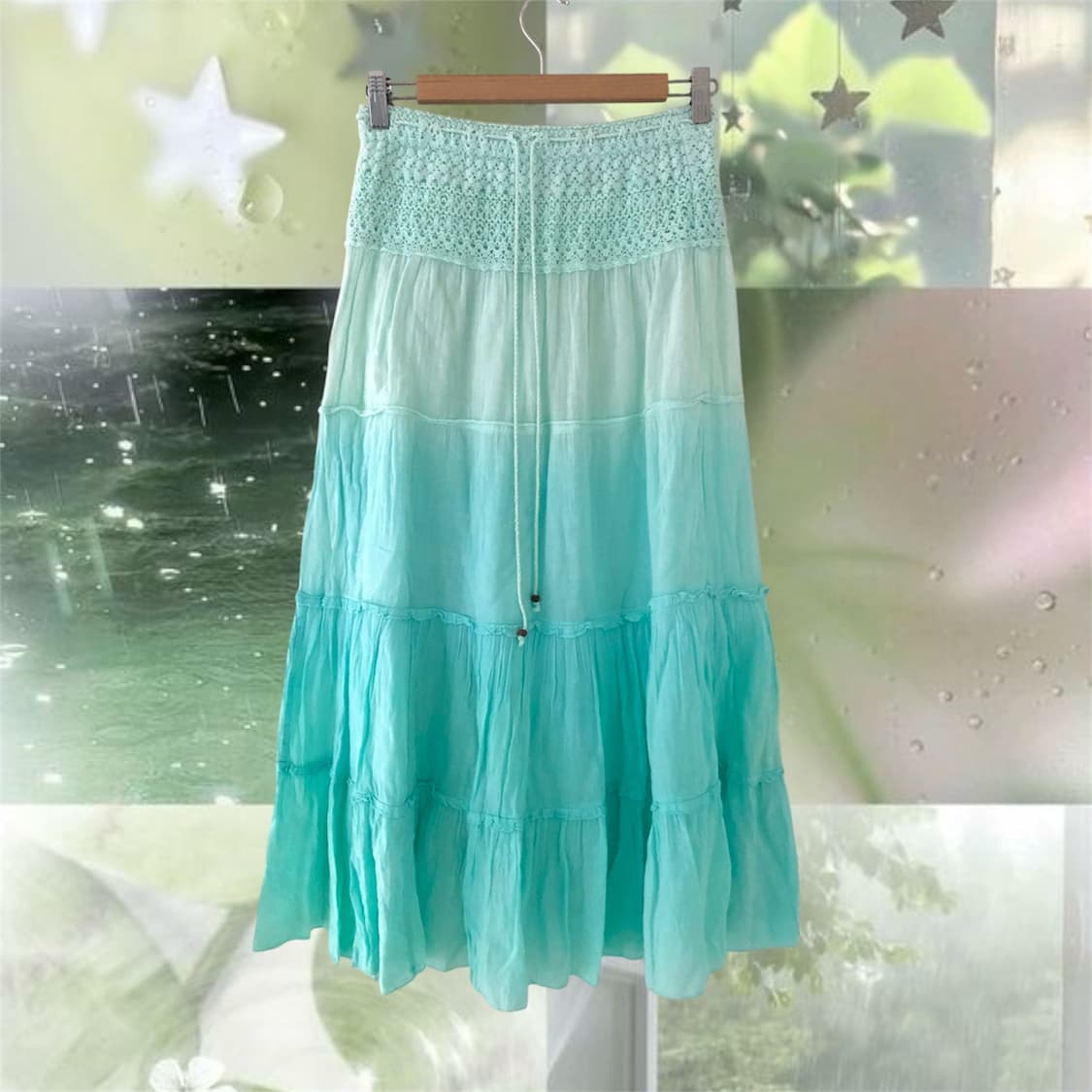 빈티지 모리걸 그라데이션 스커트 아오이유우 원피스 일브 상품이미지1