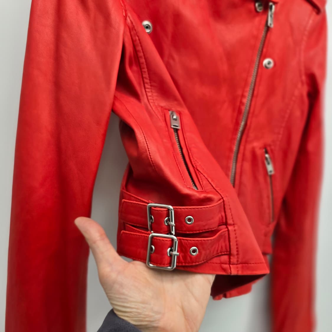 IRO 램스킨 레더 라이더 자켓 36 레드 상품이미지5