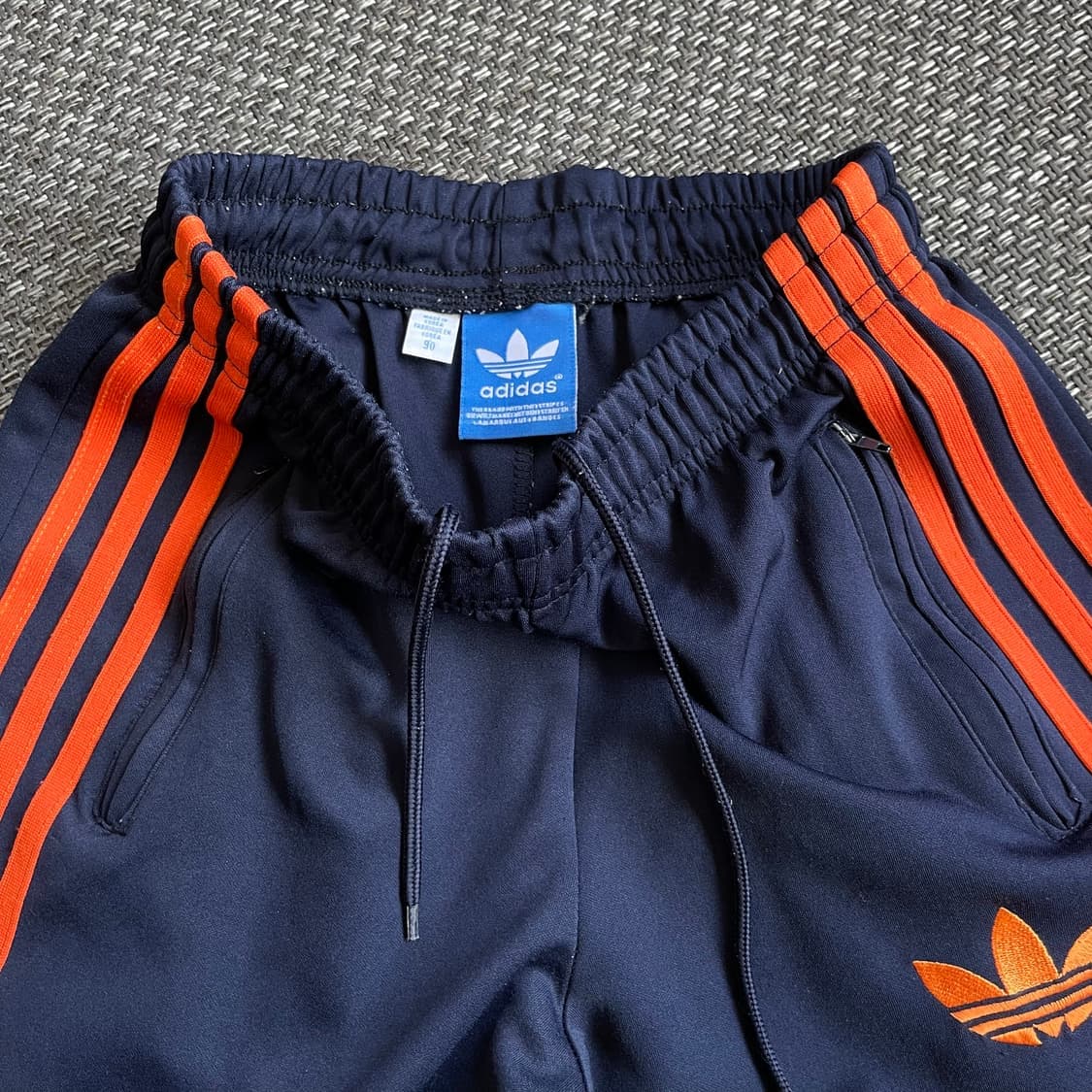 (밴딩) 빈티지 네이비 형광라인 트랙 팬츠 90 상품이미지5