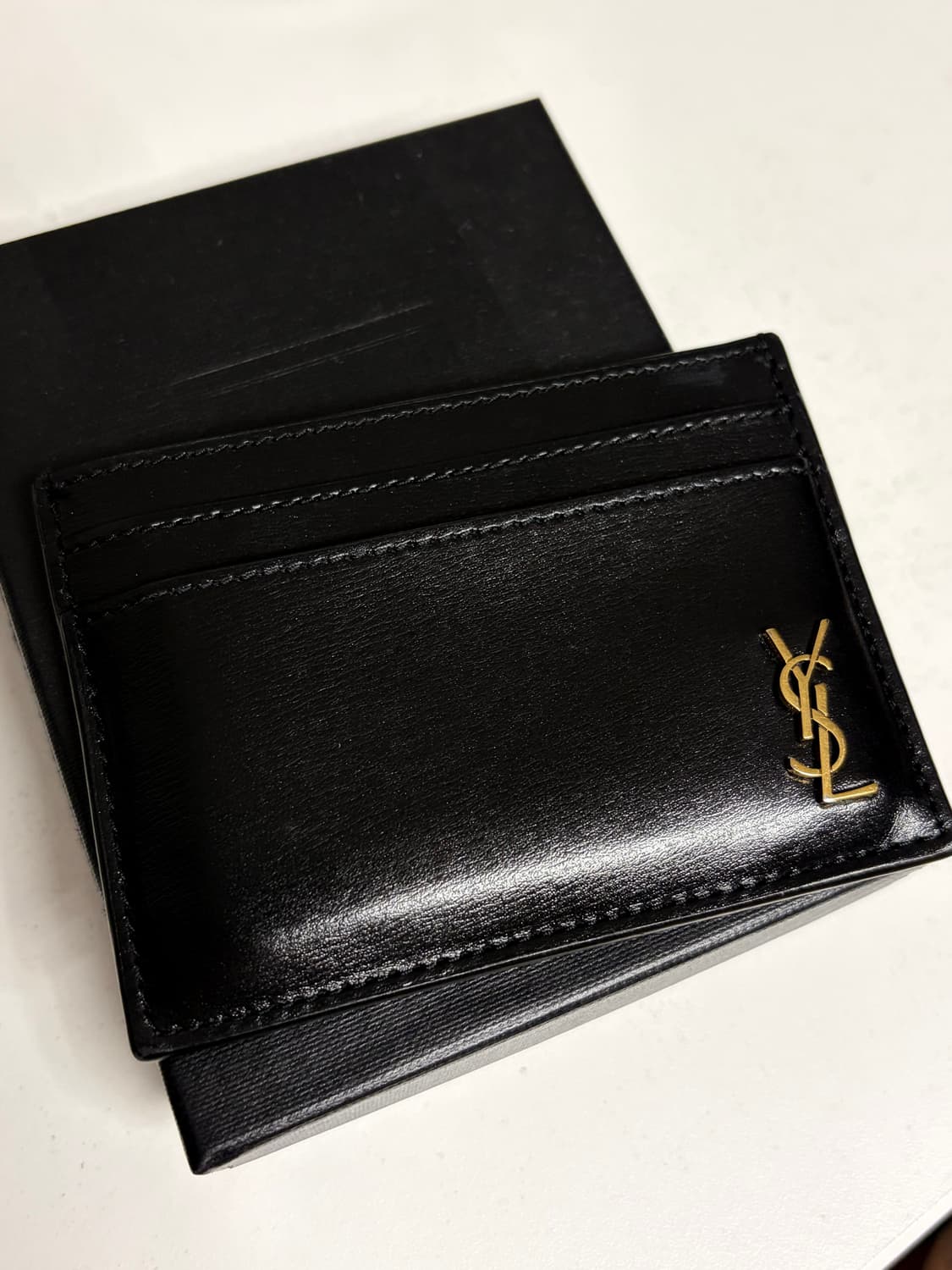 생로랑 카드홀더 지갑 블랙 금장  상품이미지1