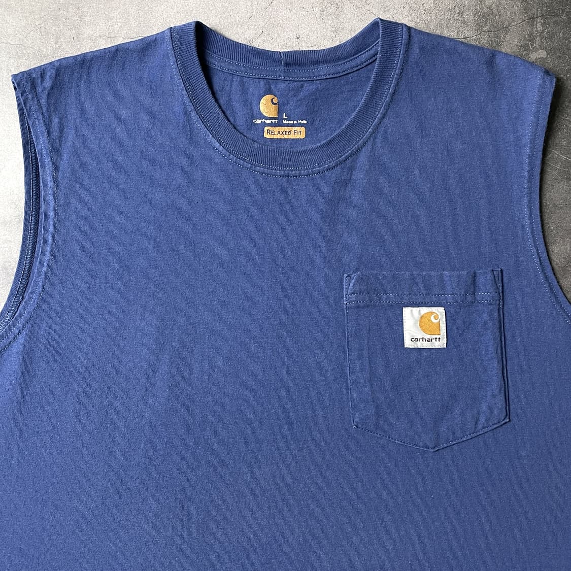 CARHARTT 칼하트 블루 포켓 슬리브리스 A01187 상품이미지3