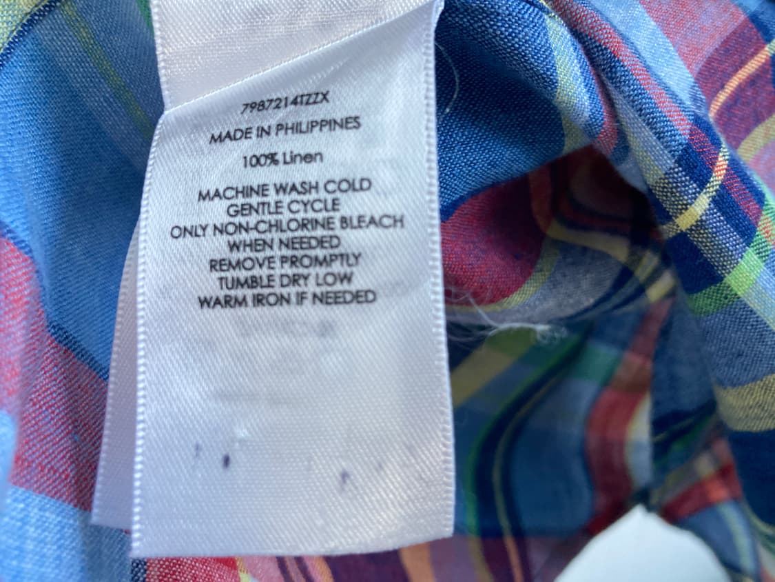 랄프로렌 린넨100% 체크 셔츠 M 상품이미지5