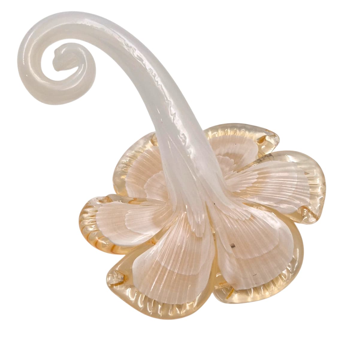 80s 이탈리아 무라노 엠버 히비스커스 오브제  상품이미지4