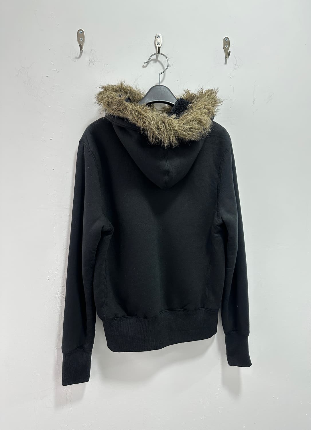 Vintage brown fur hood zip up 상품이미지8