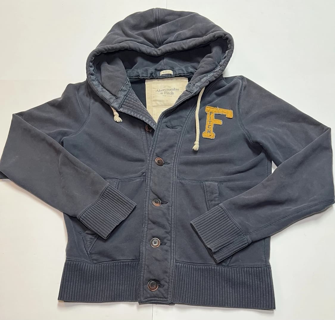 아베크롬비 앤 피치 빈티지 바시티 버튼 업 후드 자켓 상품이미지1